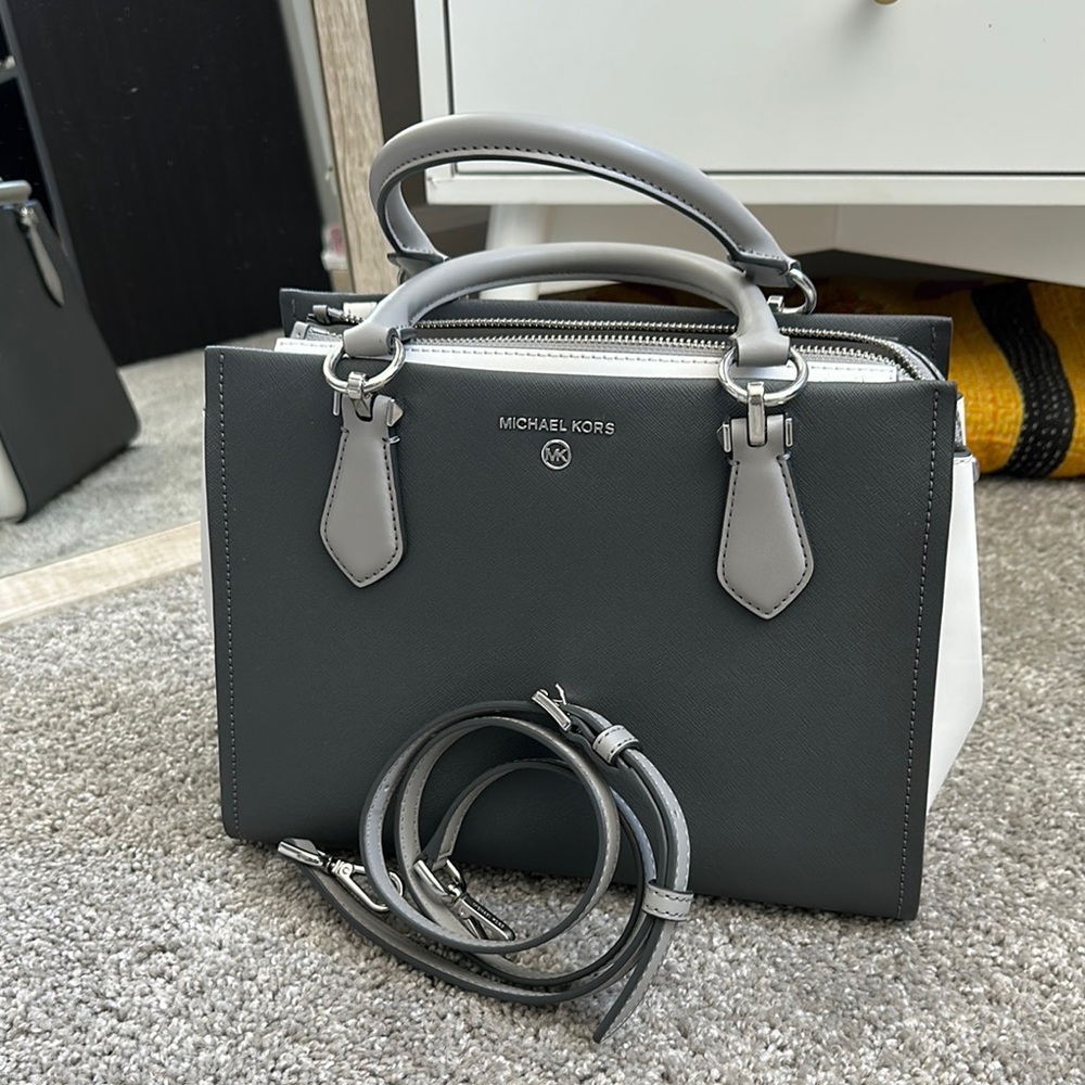 Michael Kors Gray and White Women's Bag